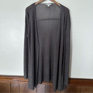 New Coldwater Gray Creek Open Front Longline Silver Shimmer Cardigan Sz XL Party